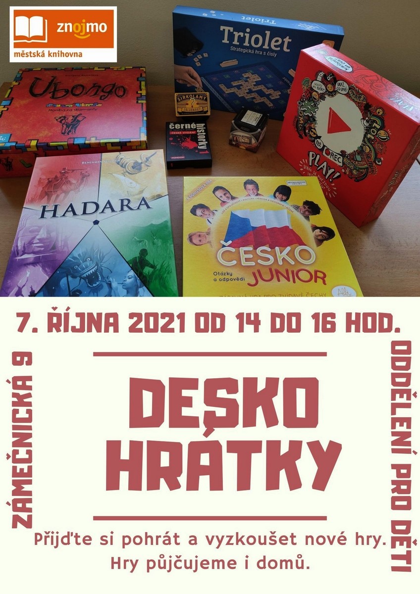Deskohrátky 7. 10. - 14.00-16.00 hod.