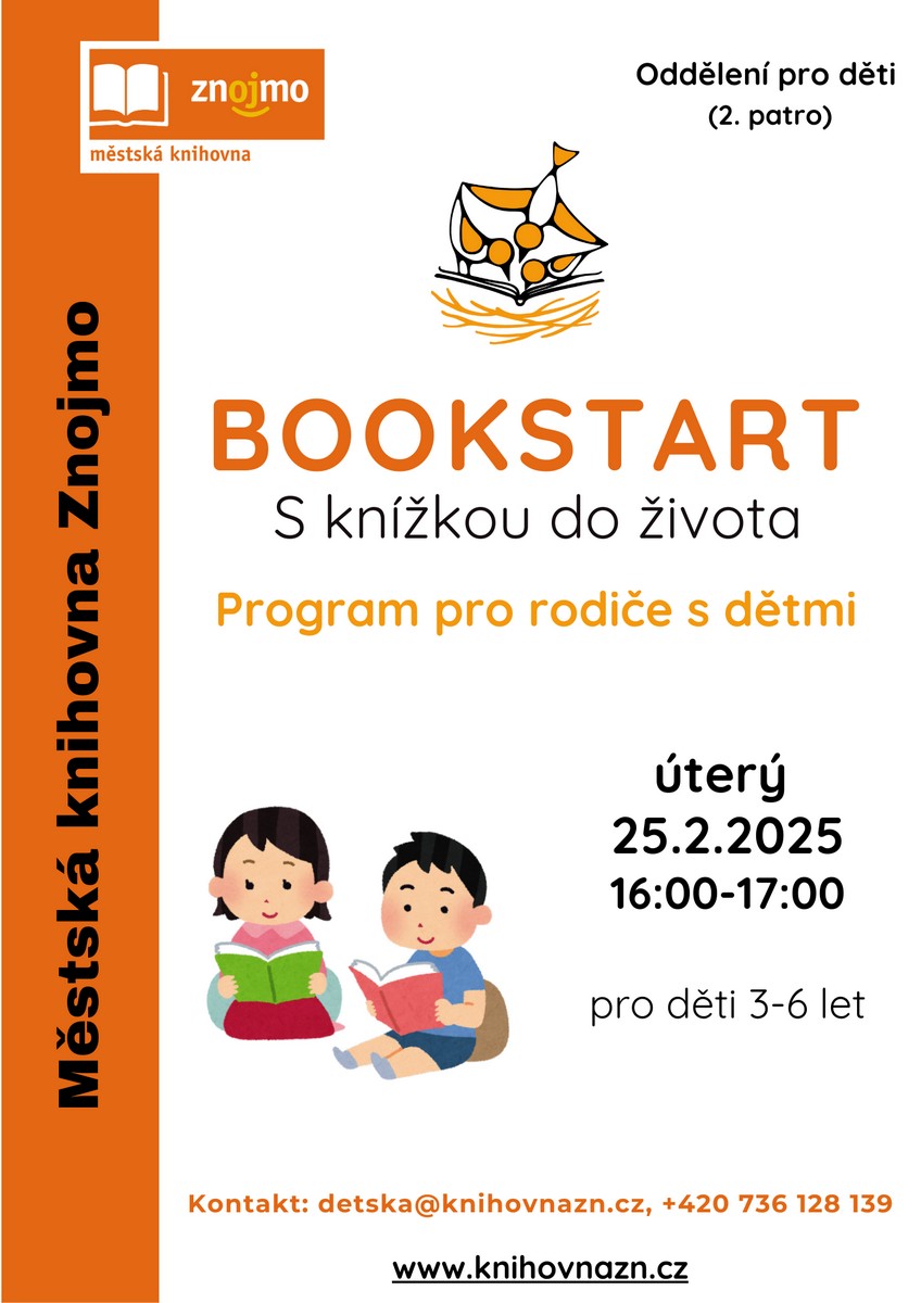Pozvánka únor: Bookstart - program pro rodiče s dětmi od 3 do 6 let