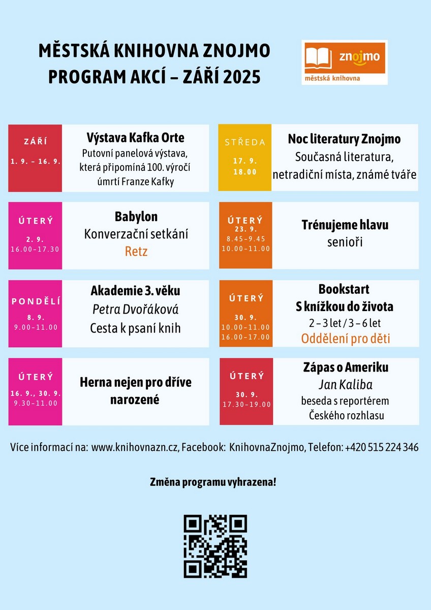 Program akcí na září 2025