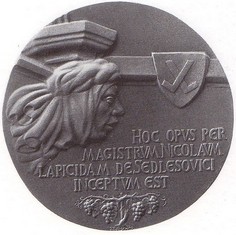 500. výročí stavby radniční věže ve Znojmě, ražená medaile, bronz, 1948 