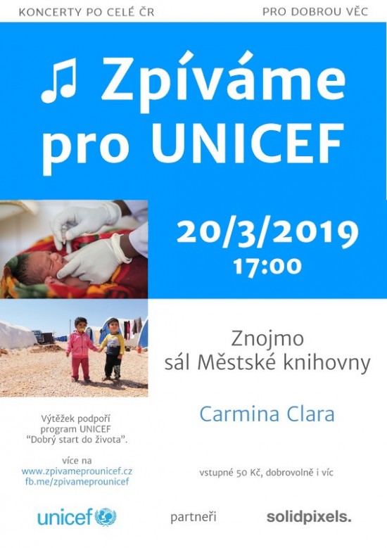 Zpíváme pro UNICEF - koncert pěveckého sboru Carmina Clara