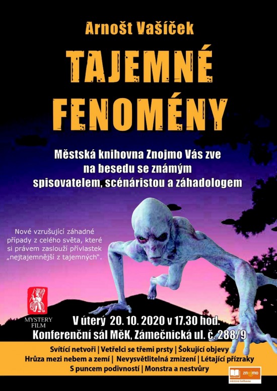 Pozvánka - Arnošt Vašíček 20. 10. 2020