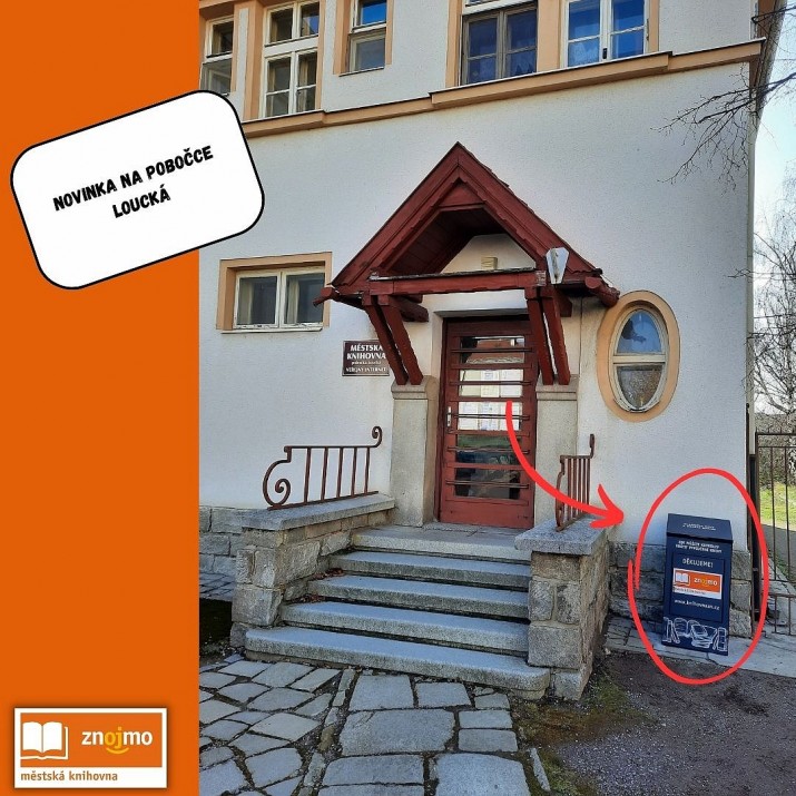 Návratový box knih na pobočce Loucká